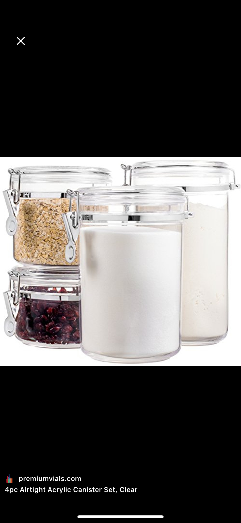 Multipurpose Food Storage Containers Set - Clear Jars with Lids for Cereal, Candy, and Dry Goods